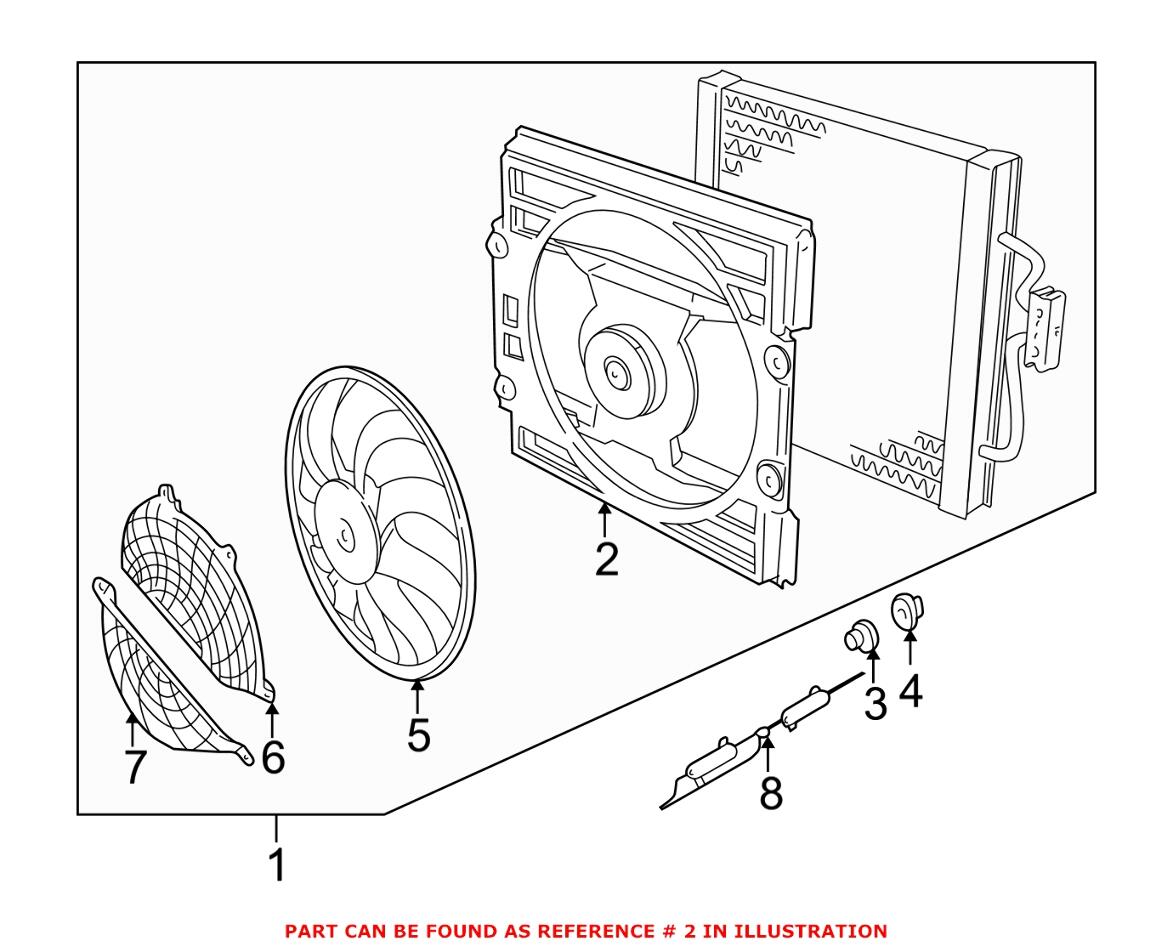 BMW A/C Condenser Fan Shroud 64546913886